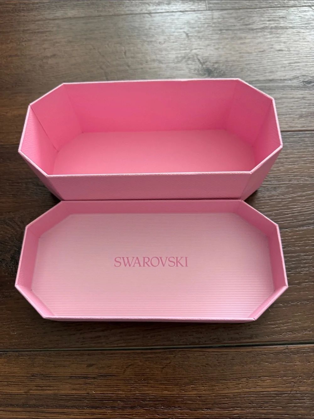 Swarovski light Pink Octagonal Glasses Box, Case & Cleaning cloth